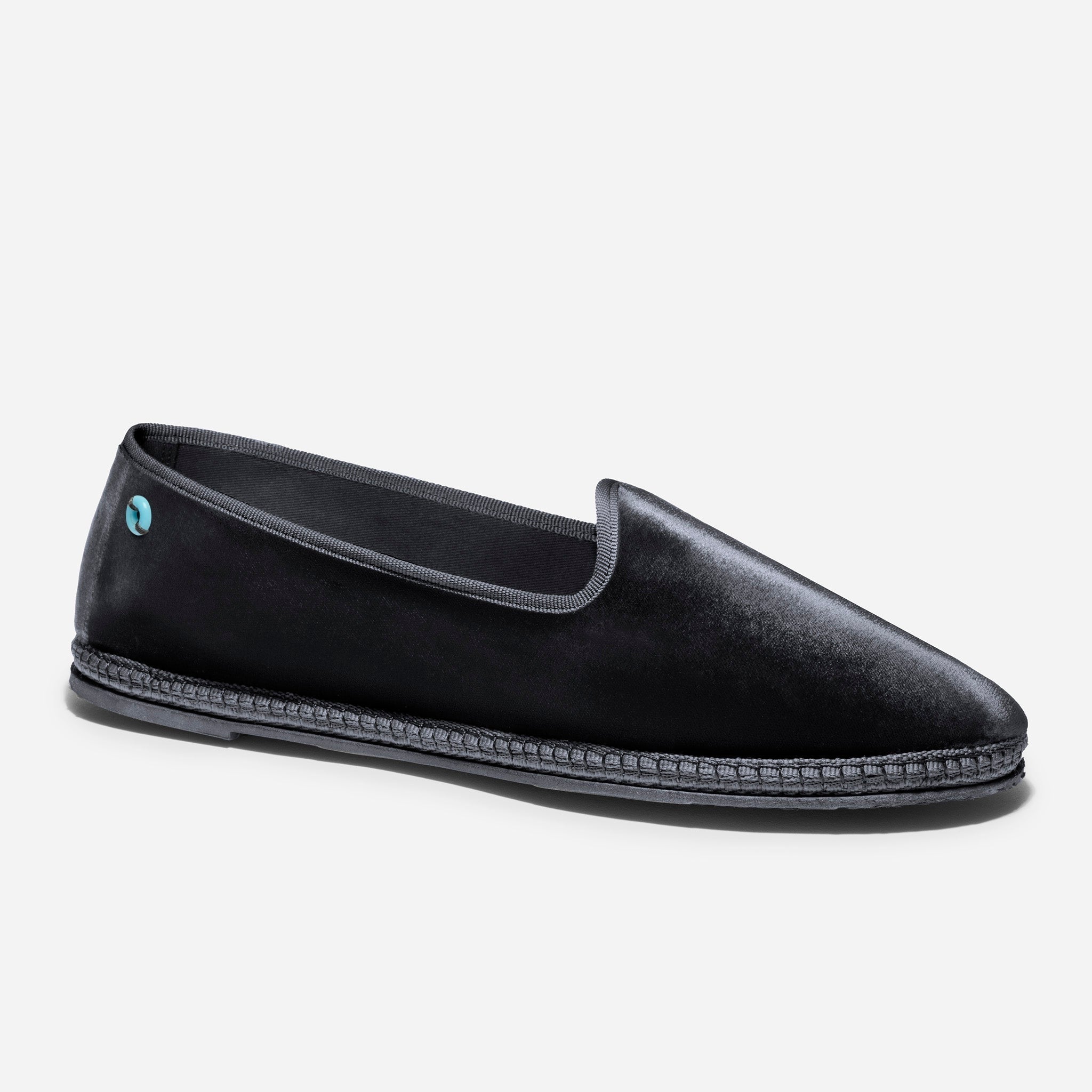 Friulane Modigliani in velluto tuxedo Black, profilo laterale