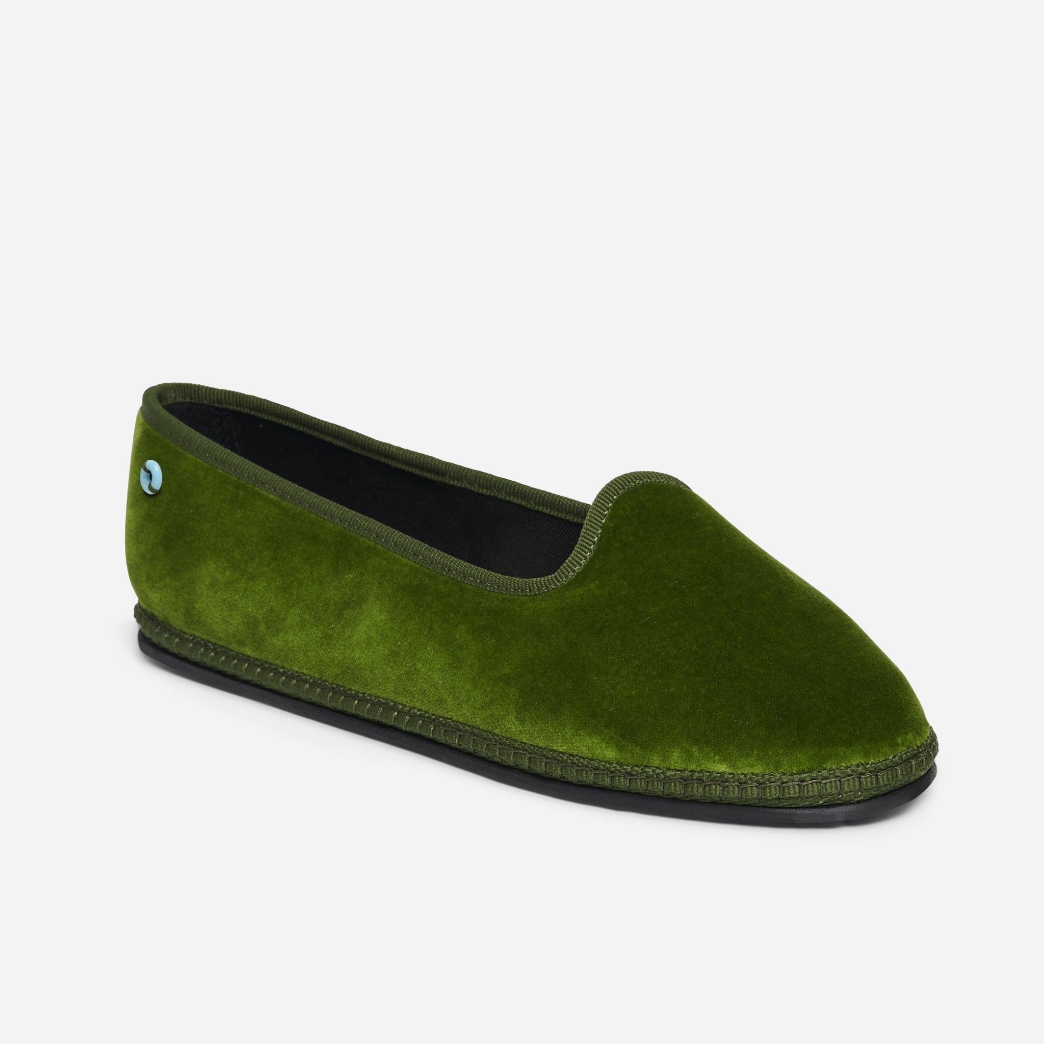 Friulane Modigliani in velluto di cotone Verde, profilo laterale