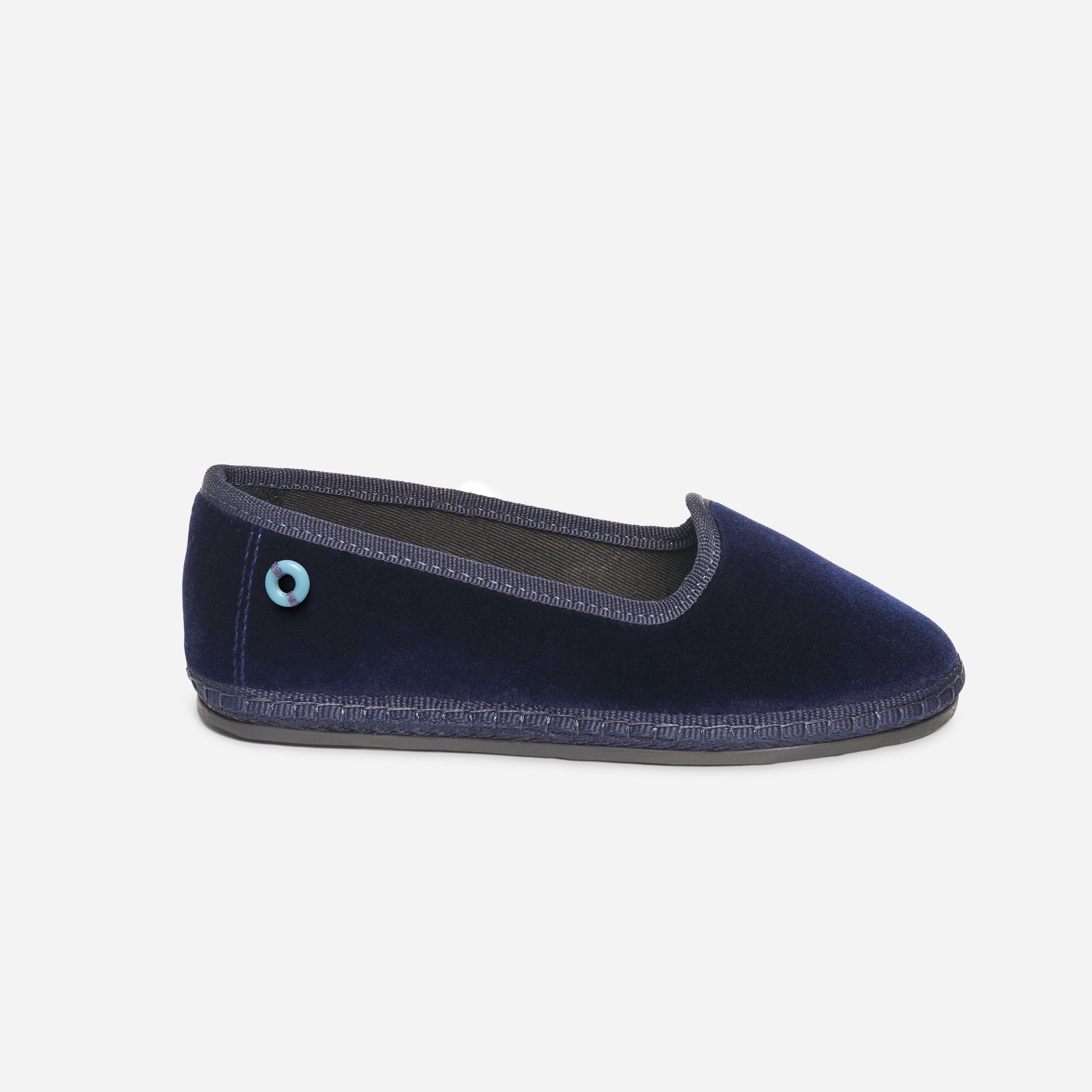 Friulane Modigliani bambino in velluto di cotone Blu, vista frontale