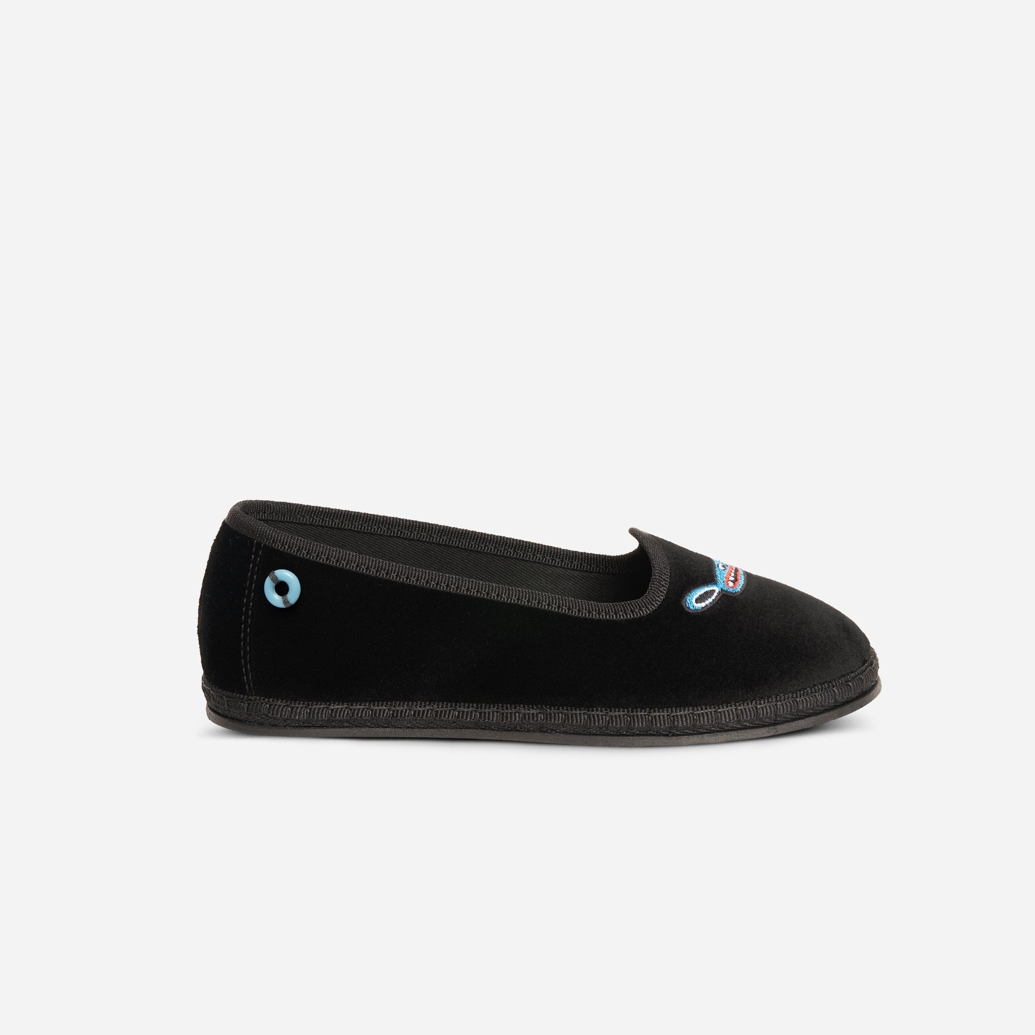 Friulane Modigliani bambino in velluto di cotone Black, vista frontale