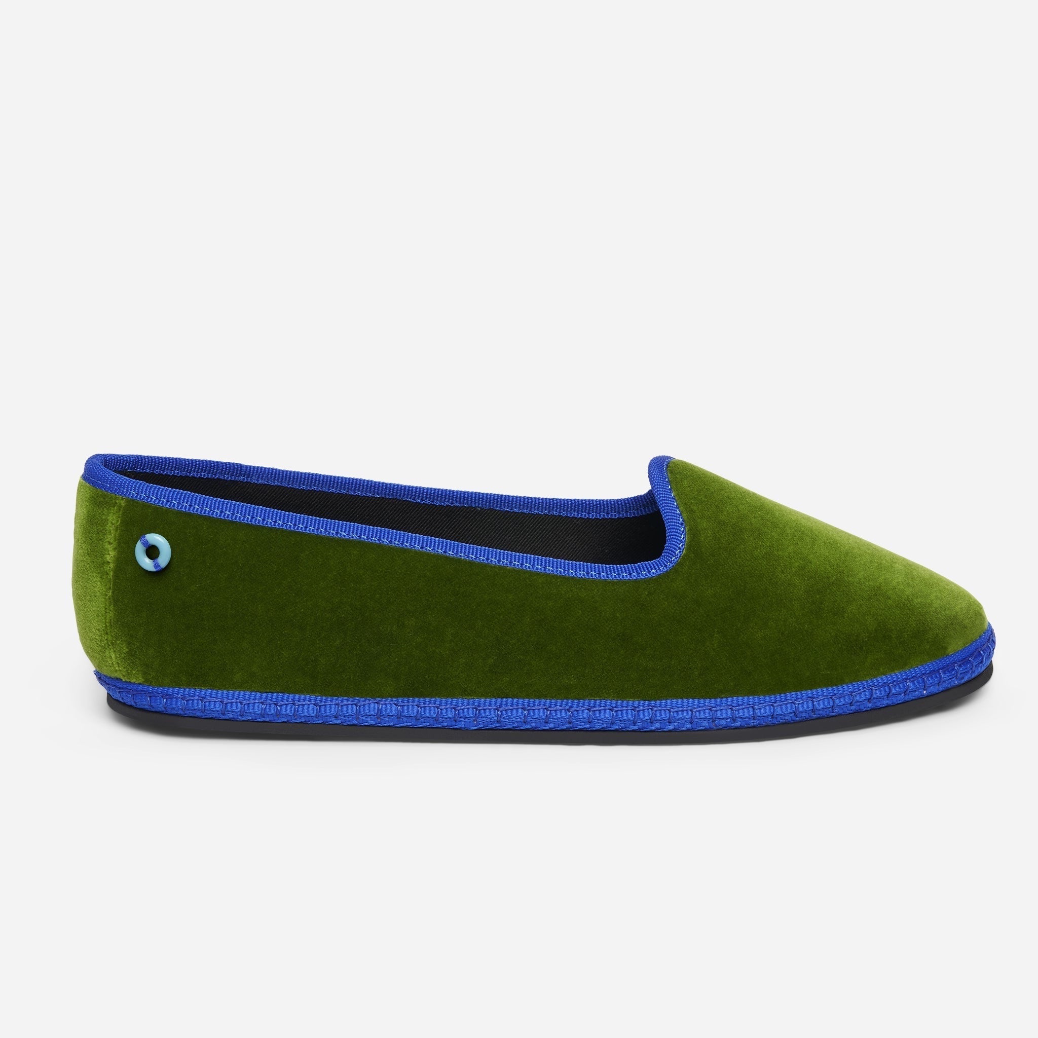 Friulane Modigliani Bicolore in velluto di cotone Blu, vista frontale