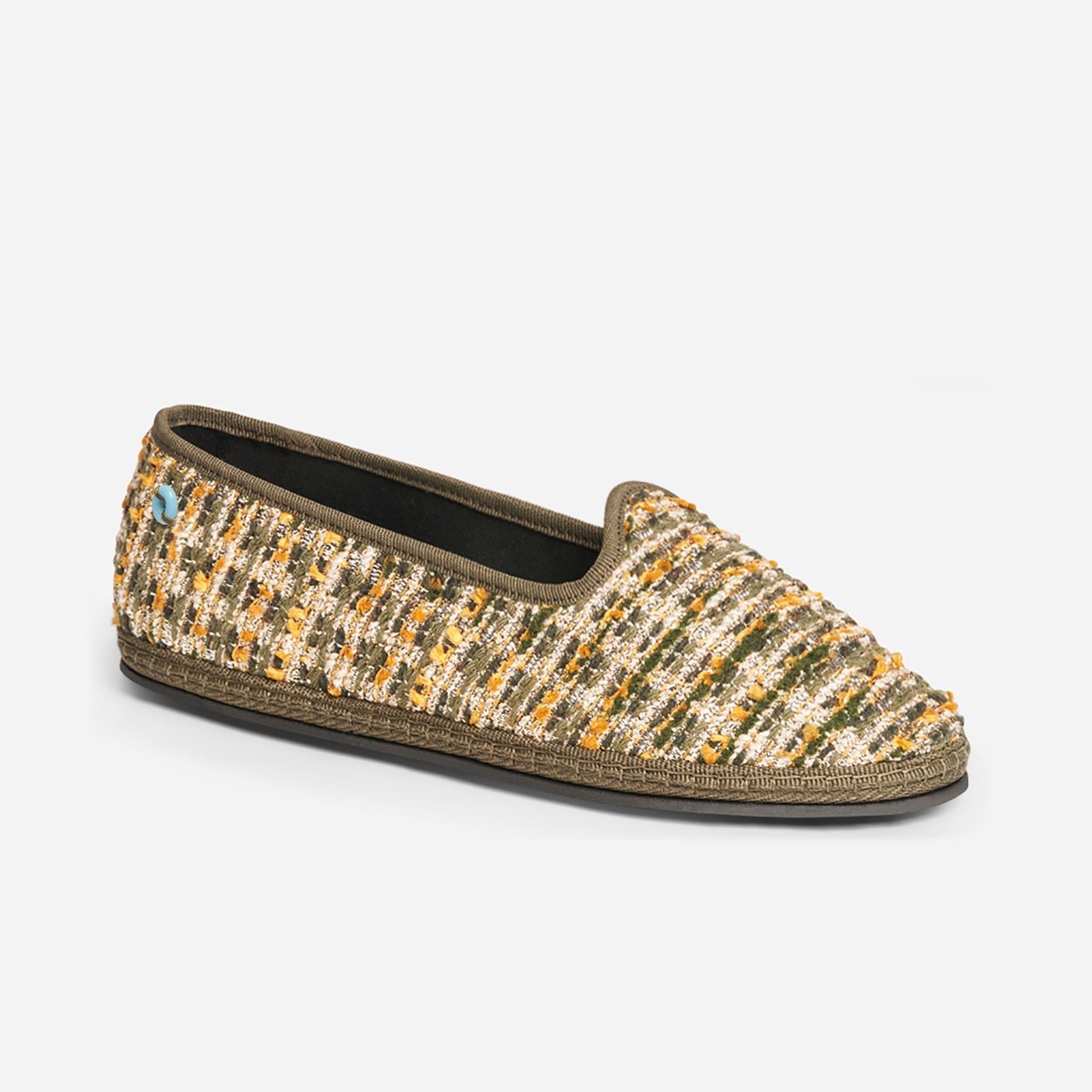 Friulane Modigliani in tweed Green, profilo laterale