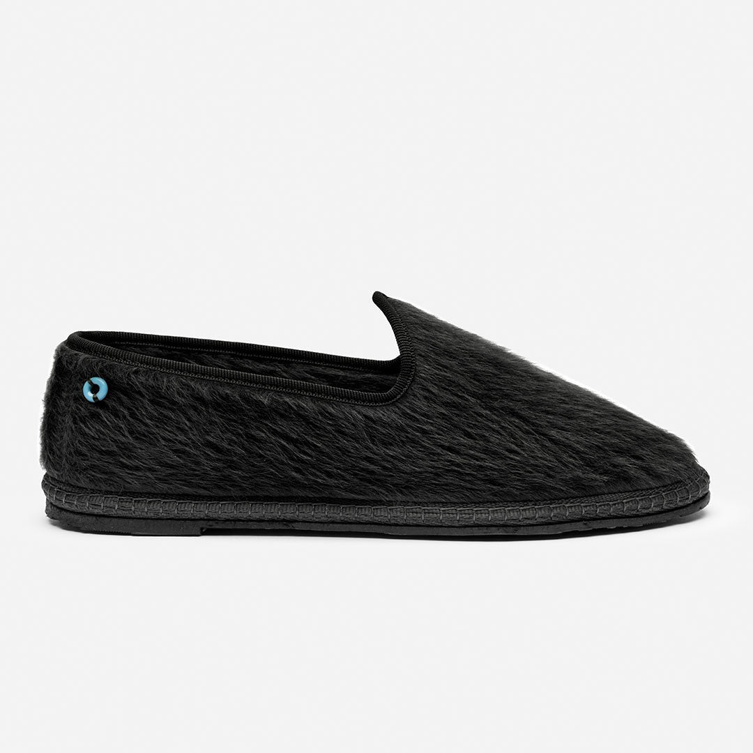 Friulane Wilde uomo in fibra di alpaca suri Nero, vista frontale